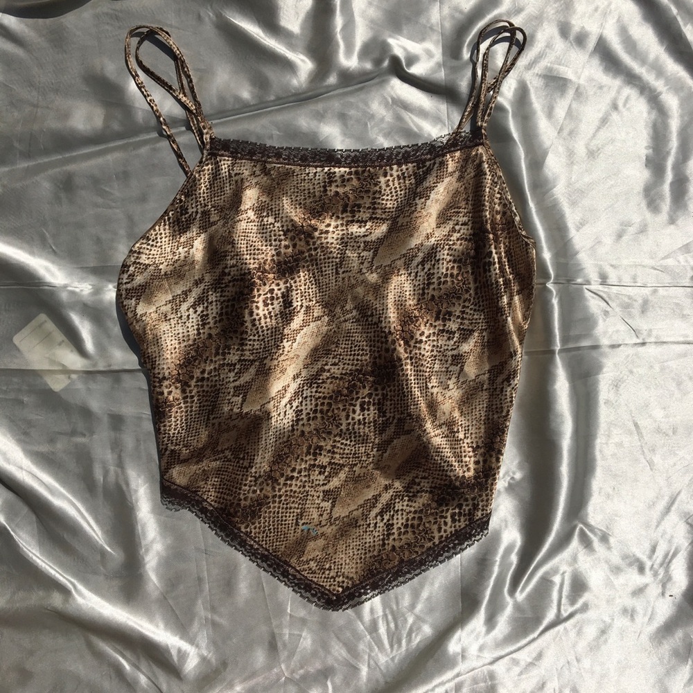 vintage snake print satin top